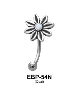 Flower Shaped Eyebrow Piercing EBP-54 Opal